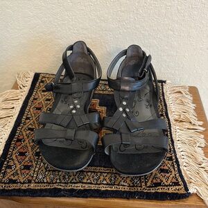 BareTraps Black Strappy Sandals with Stud Accents